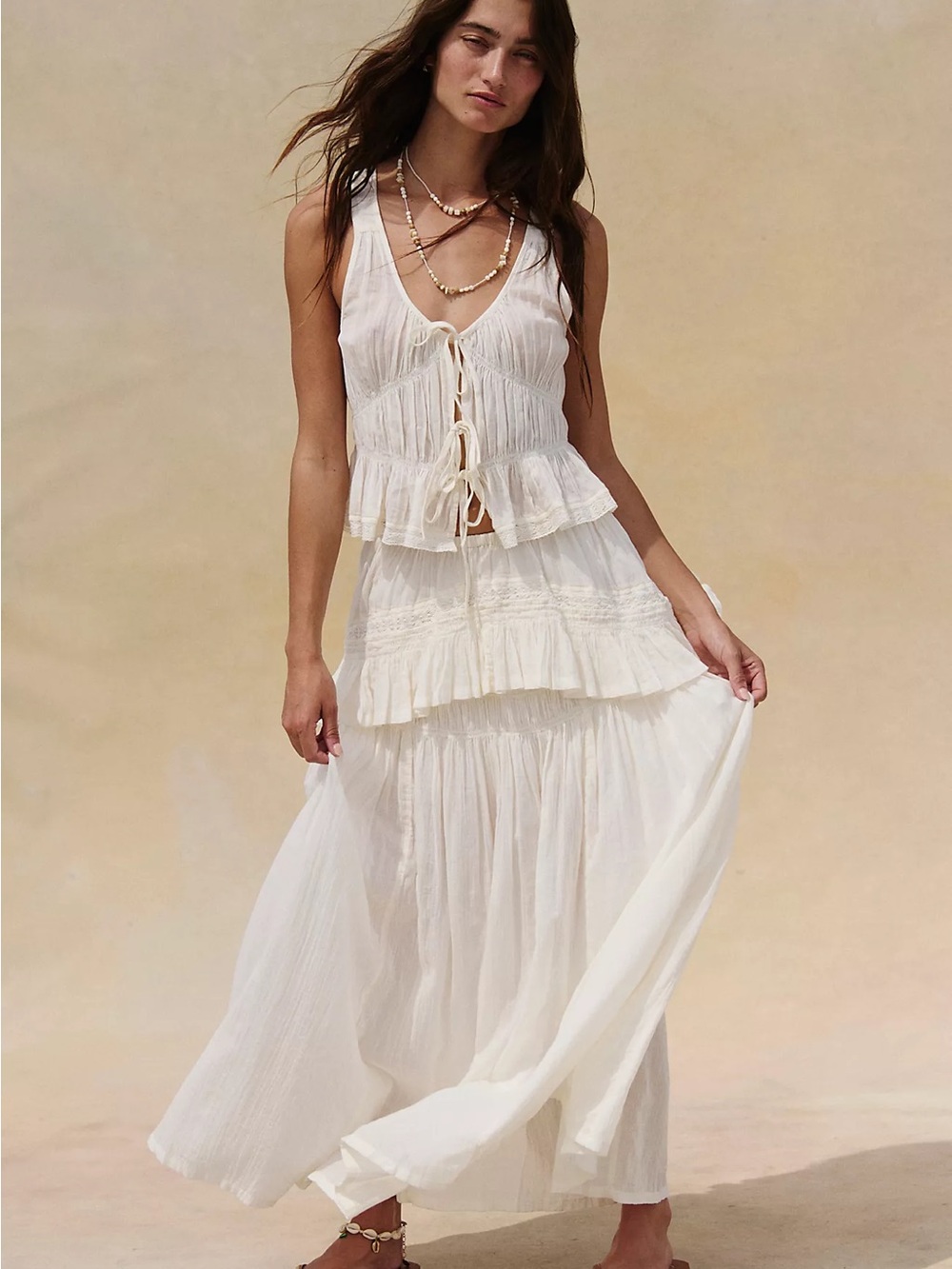 Free People Bare Bliss Skirt Set - Clean Ivory